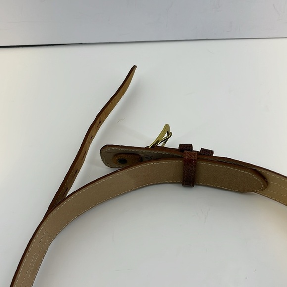 Vintage Tony Lama Genuine Brown Lizard Belt w/ Brass Buckle - Women’s Size 34 main image 13